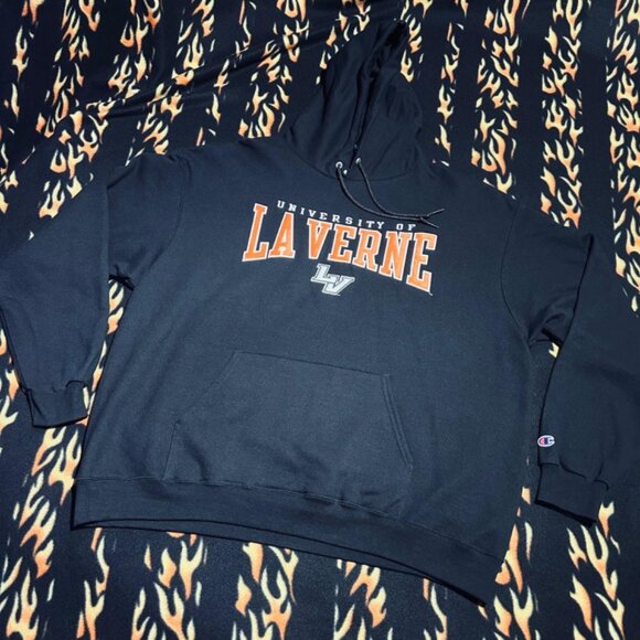 University of La Verne Hoodie Adult Sz 2XL Black Hooded Champion ECO Fleece NWT - Picture 1 of 8